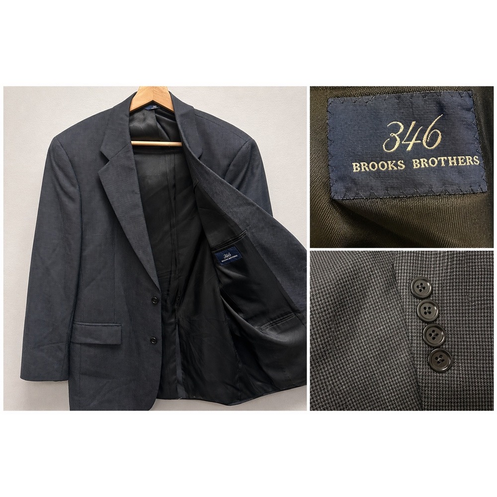 Brooks Brothers 346 Suit 39R Pants 32x27 Wool Business‎ 2-Button Houndstooth